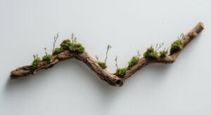 Branche naturelle formant une ligne ascendante, symbole d’évolution et de trajectoire professionnelle maîtrisée